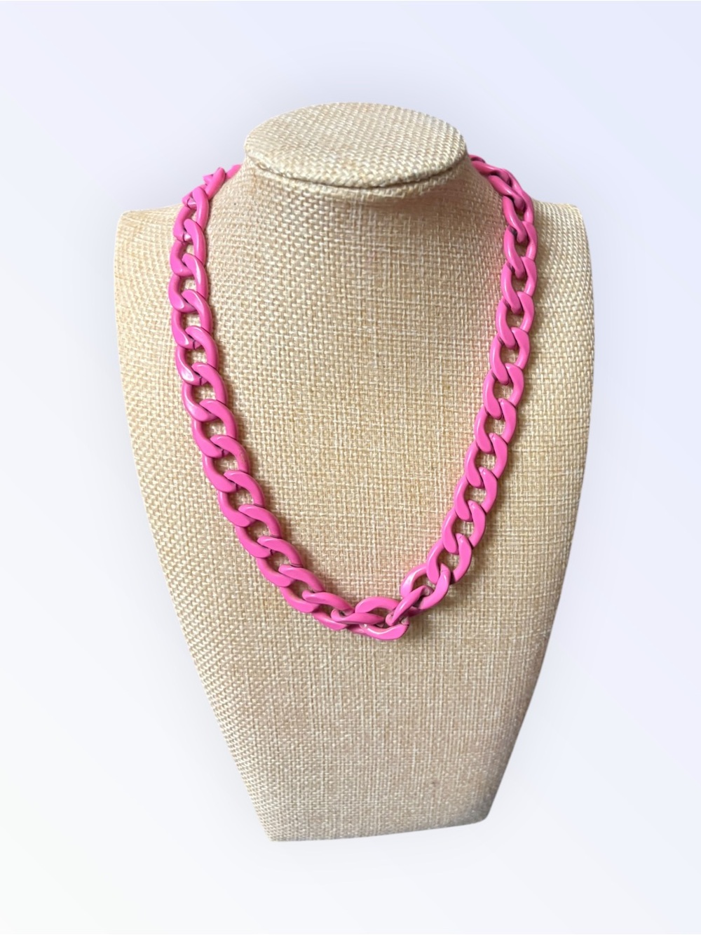 Chunky Pink Matte Chain Necklace Magnetic Clasp By Alexa Rae BAR